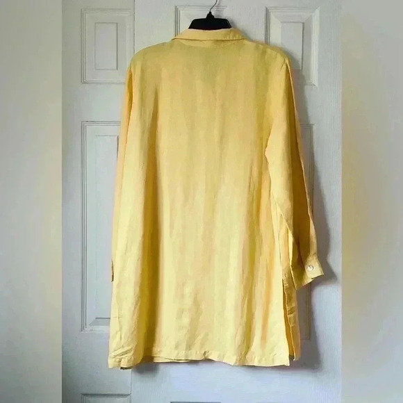 Dialogue Women’s Linen Blend tunic Top dress shirt  & tank top  set of 2  medium - Picture 5 of 12